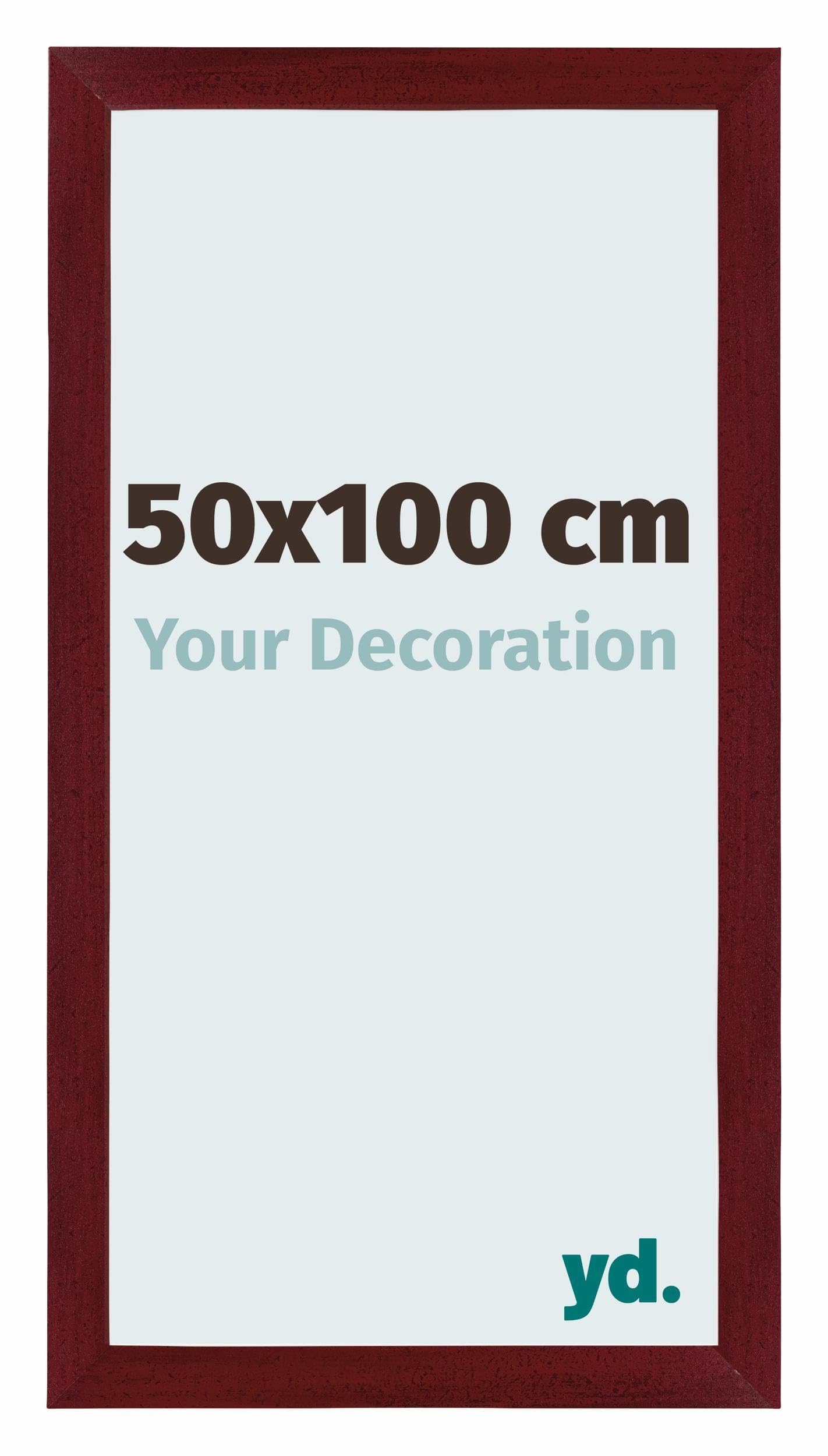 Your Decoration - Picture Frame 50x100 cm - Wine Red Swept - Decorative Wall Frame in MDF with Antireflection - Frame 50x100 - Mura