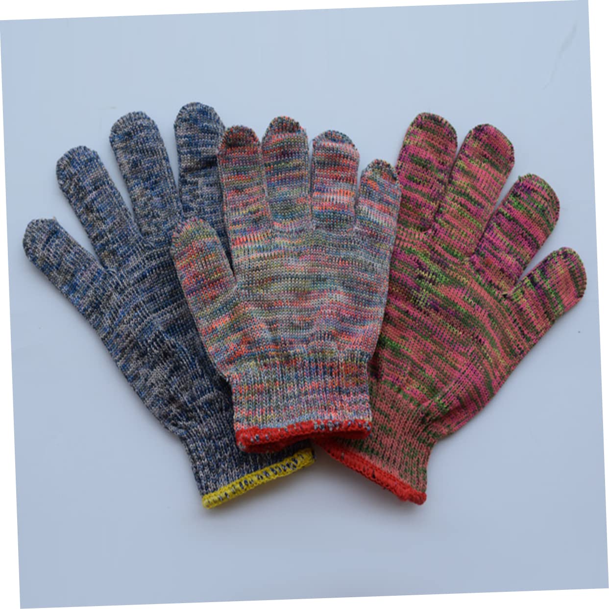 Gatuida 12 pares Guantes de Trabajo de Nylon Deslizantes para Jardinería de Resistentes y Cómodos para Actividades y Trabajo el Color Aleatorio Color Aleatorio