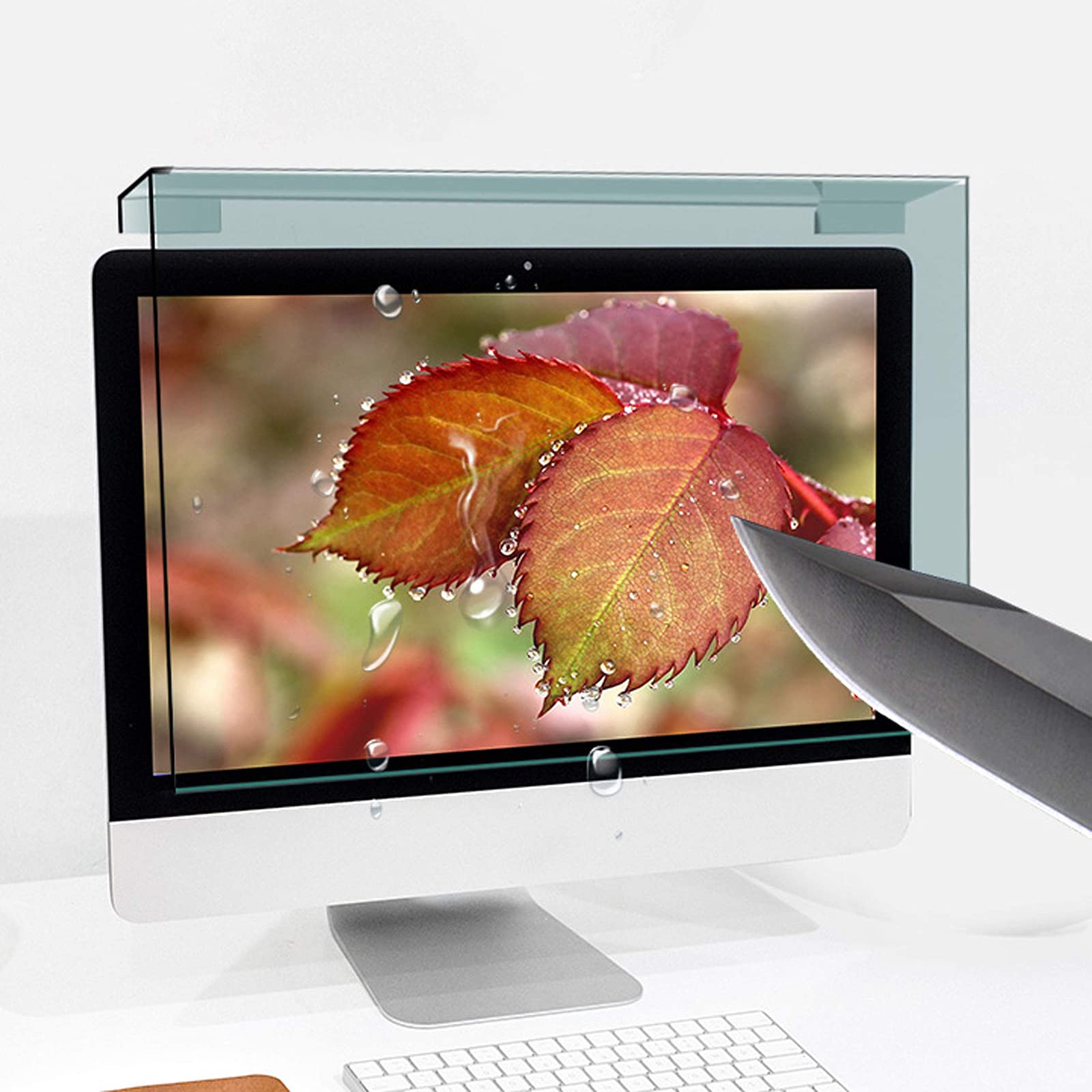 Protector De Pantalla para Pantalla De Escritorio Fácil De Colgar, Bloquear La Luz Azul UV Rayos, Proteger Los Ojos, Adecuado para 28 Pantallas(635 X 370mm)