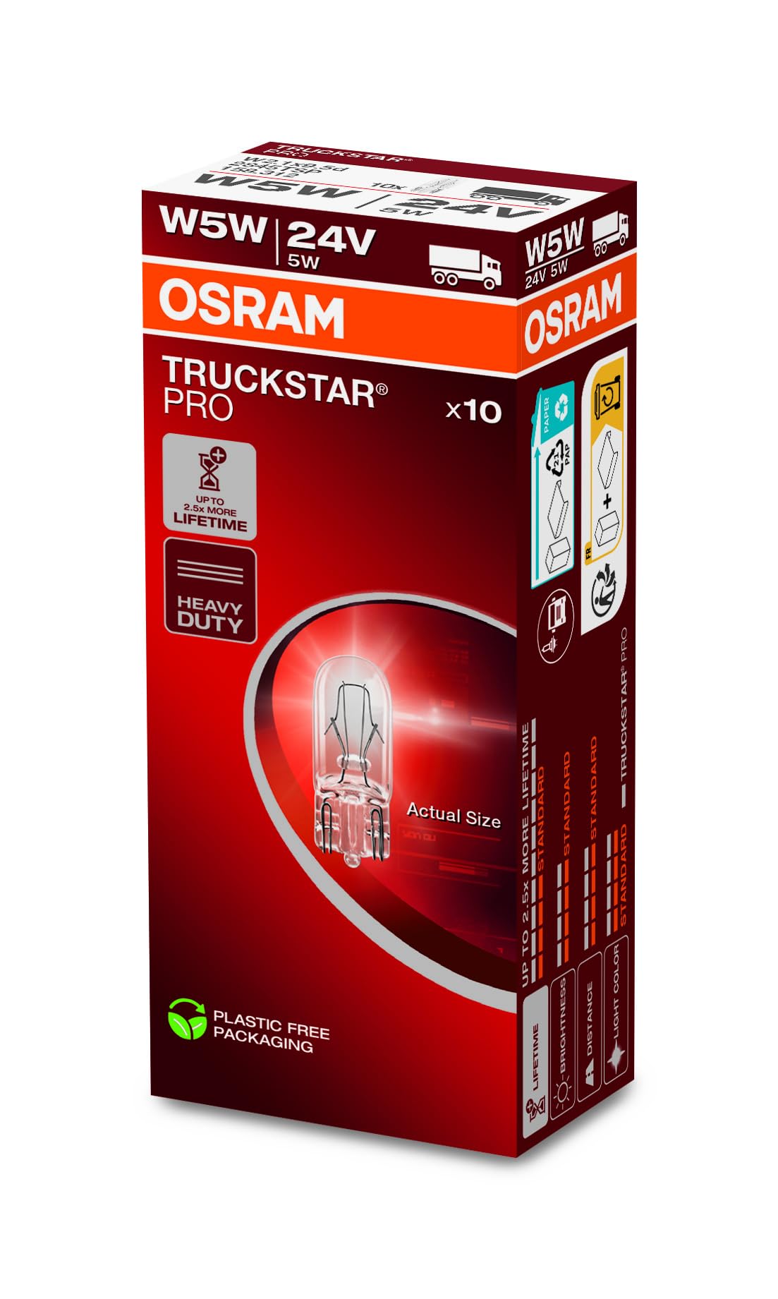OSRAM 2845TSP Indicator bulb Truckstar W5W 5W 24V  Single bulbs