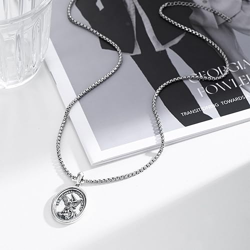 Miniatura 2 de DOTBJ 925 Sterling Silver Patron NecklaceAmulet Saint Medal Christmas Gifts for Men Women