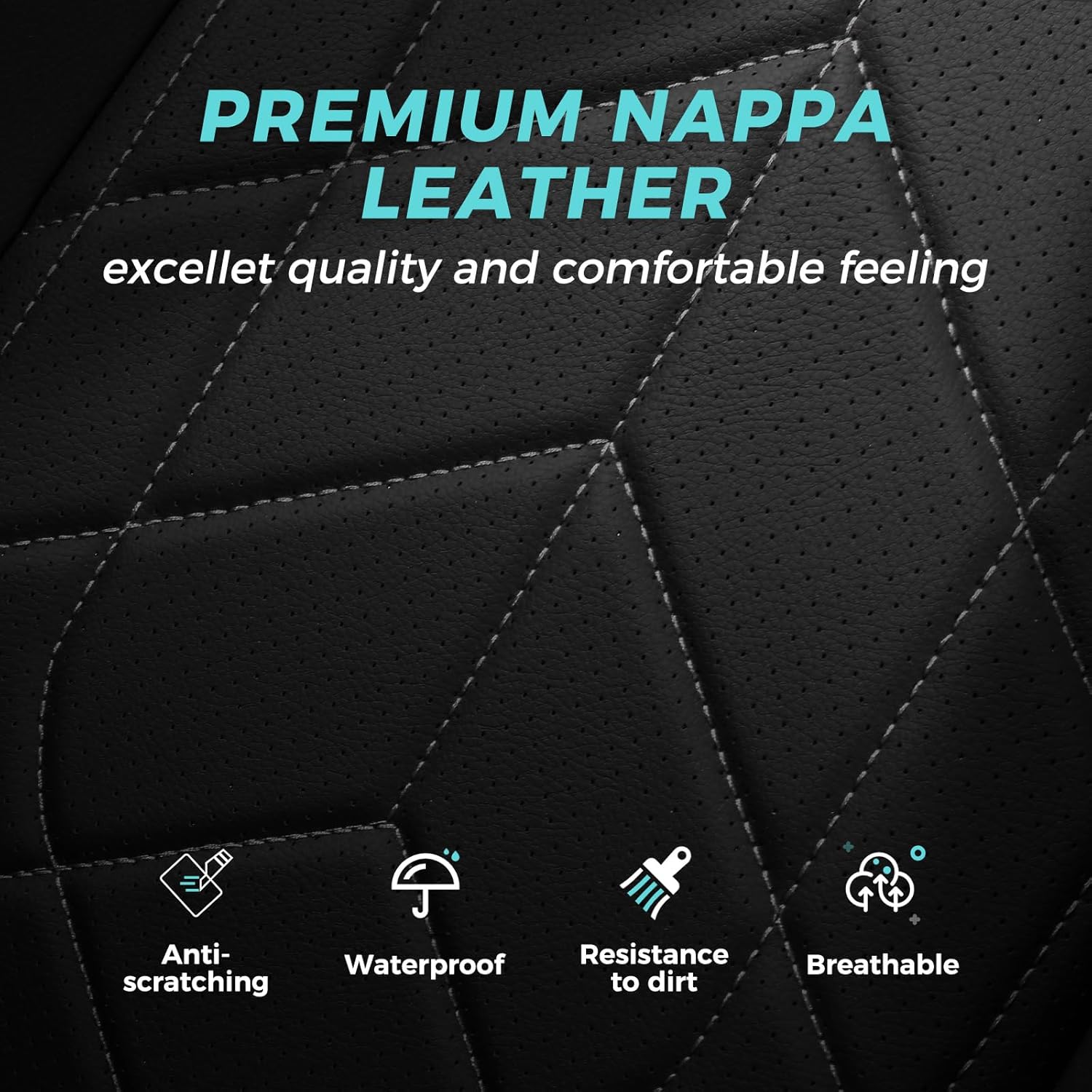 for Honda CRV Seat Covers Custom Fit 2017-2022 EXL EX LX Sport,Touring,Hybrid - Luxury Waterproof Leather Car Seat Covers Full Set - BlackGrey