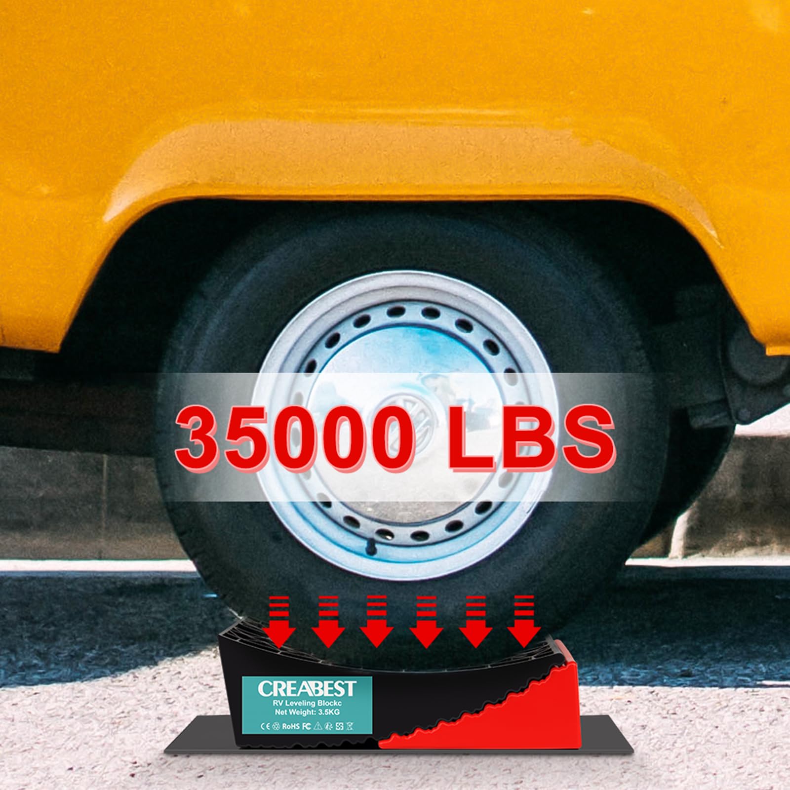 Exmate Set di 2 livellatori per camper, livellatore curvo con cunei per rimorchi da viaggio, livellamento leggero e senza passaggi