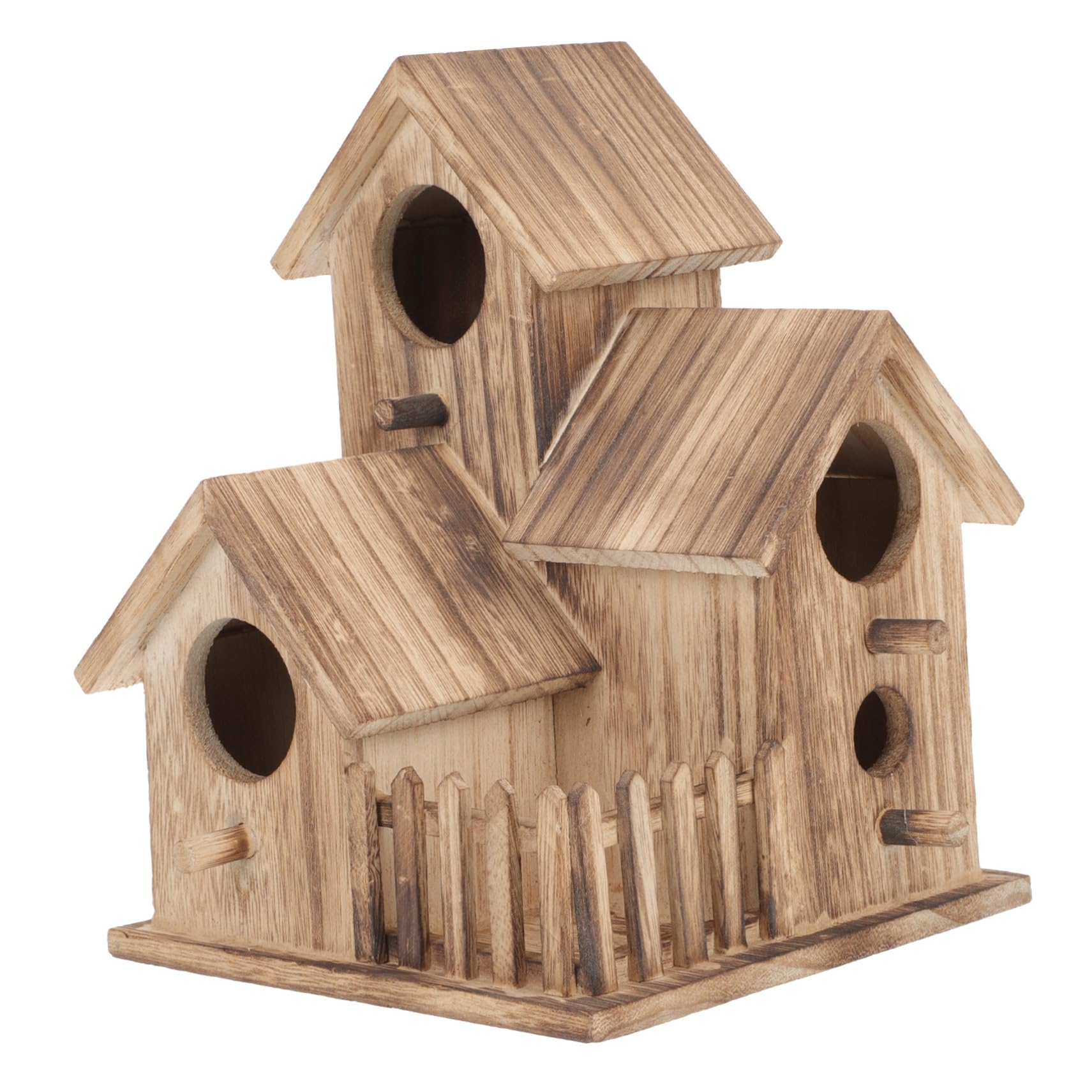SHINEOFI Nido para Pájaros de Madera Exterior Casa de Cría para Periquitos y Cacatúas Diseño Rústico para Jardín y Balcón Apto para Cotorras y Colibríes