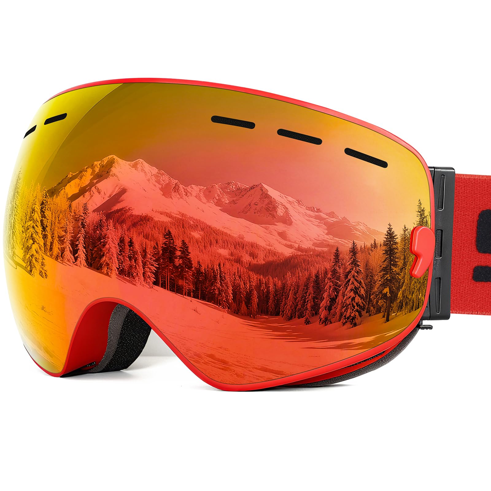 SPOSUNE Ski Goggles Skiing Goggles Over Glasses with Anti-Fog Spherical Dual Interchangable Lens,100% UV400 Protection Snow Snowboard Goggles for Men Women Youth,Helmet Compatible,Anti Glare,Impact Resistant,Windproof