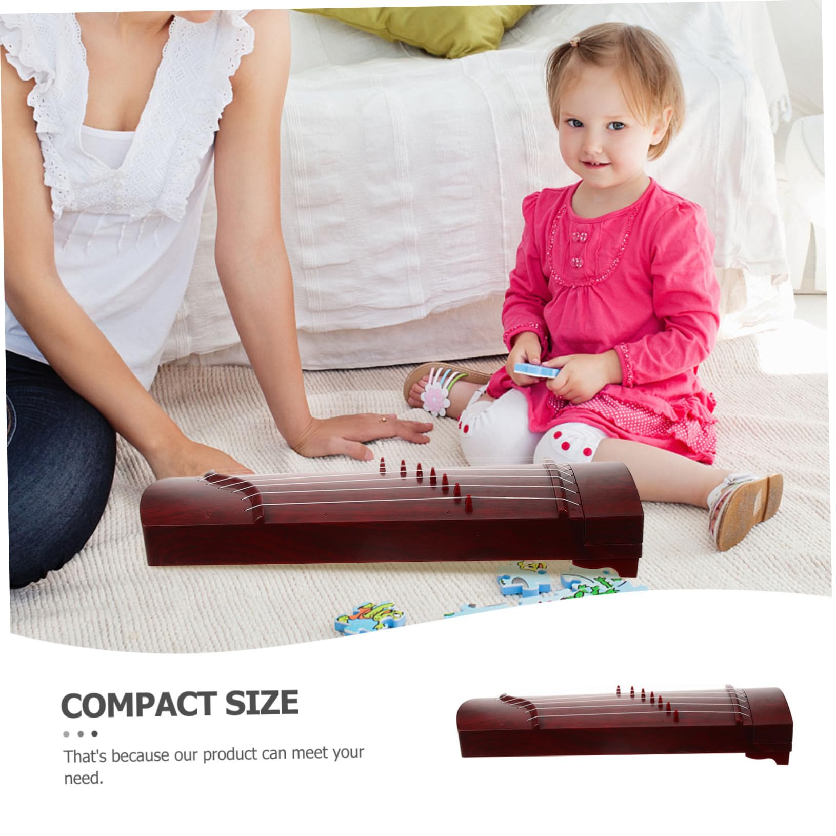 Toddmomy Guzheng Petit Marron en Abs, Instrument de Musique Chinois pour Garçon et Filles Débutants, Design Attrayant et Fabrication Soignée, pour L'apprentissage Musical