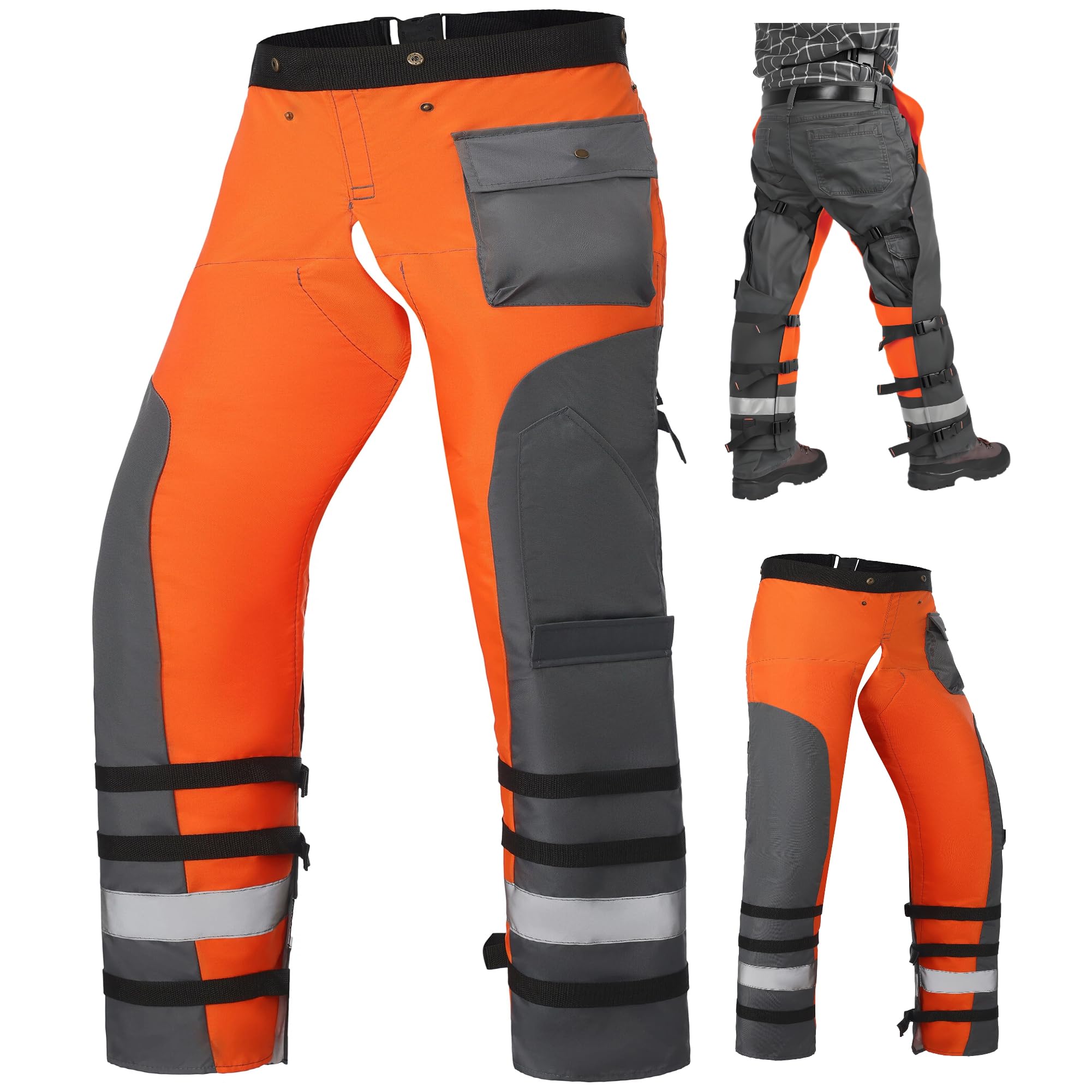 Chainsaw Chaps for Men &amp; Women - Apron Wrap Orange