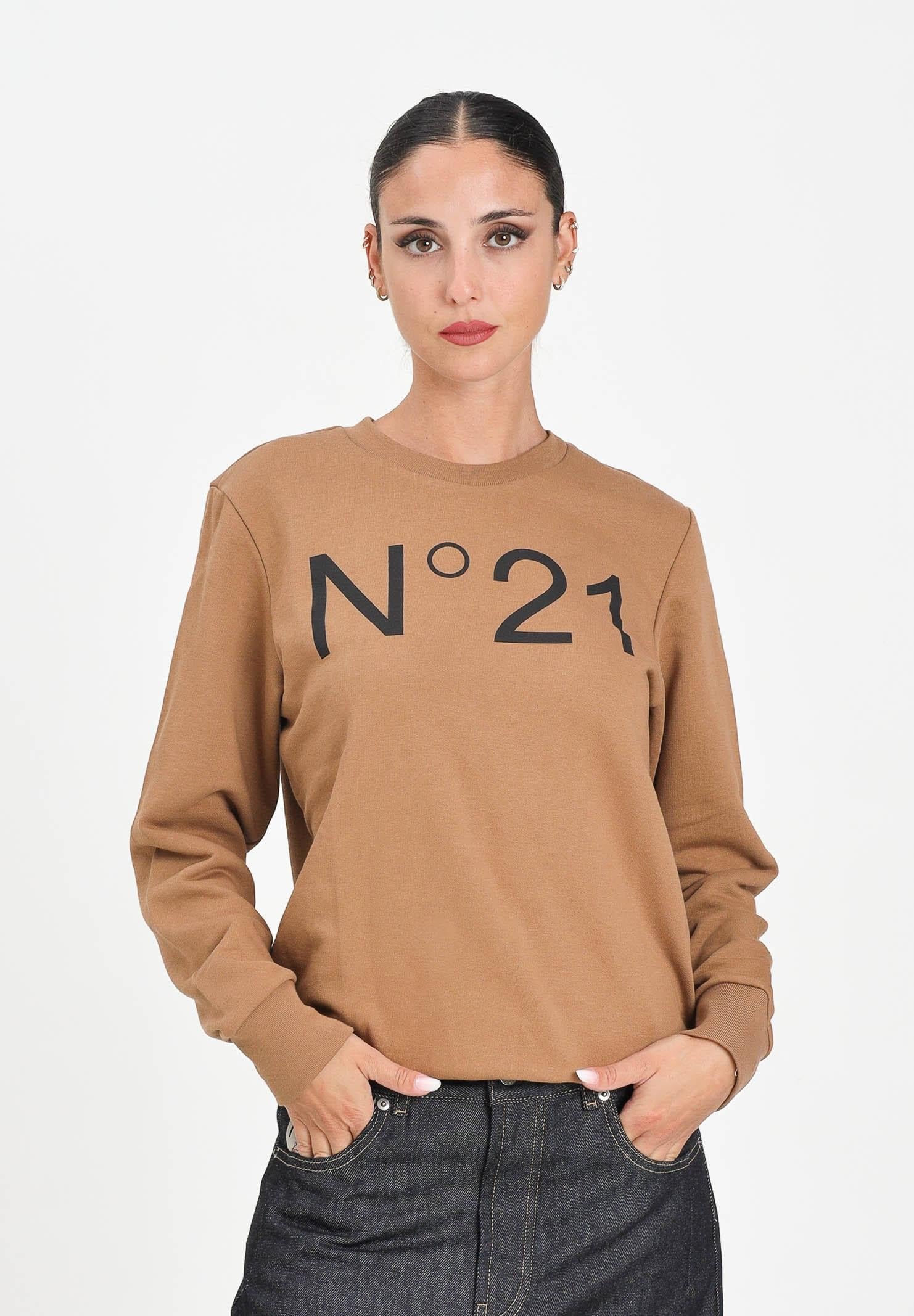 N21 Bluza z okrągłym dekoltem dla kobiet, nastolatków i dzieci z kontrastowym logo