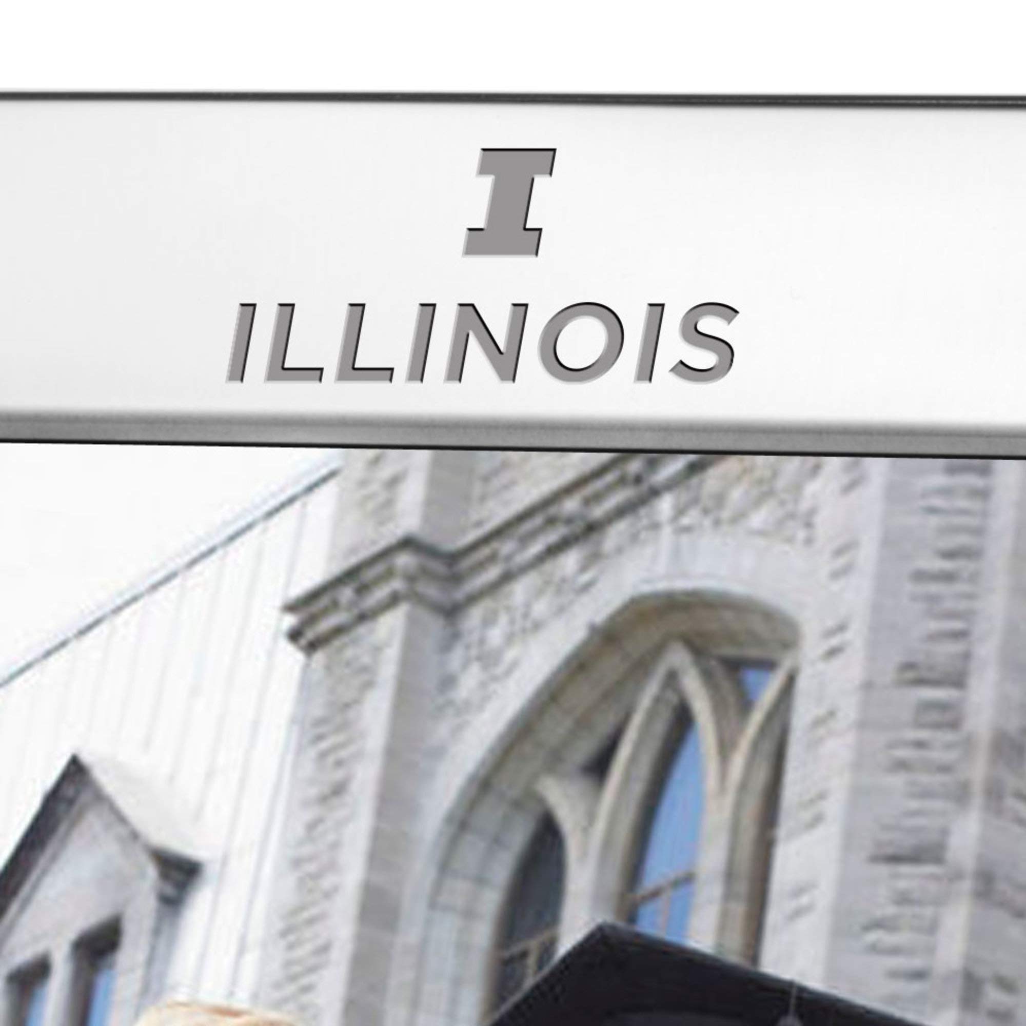 M. LA HART University of Illinois Polished Pewter 8x10 Picture Frame