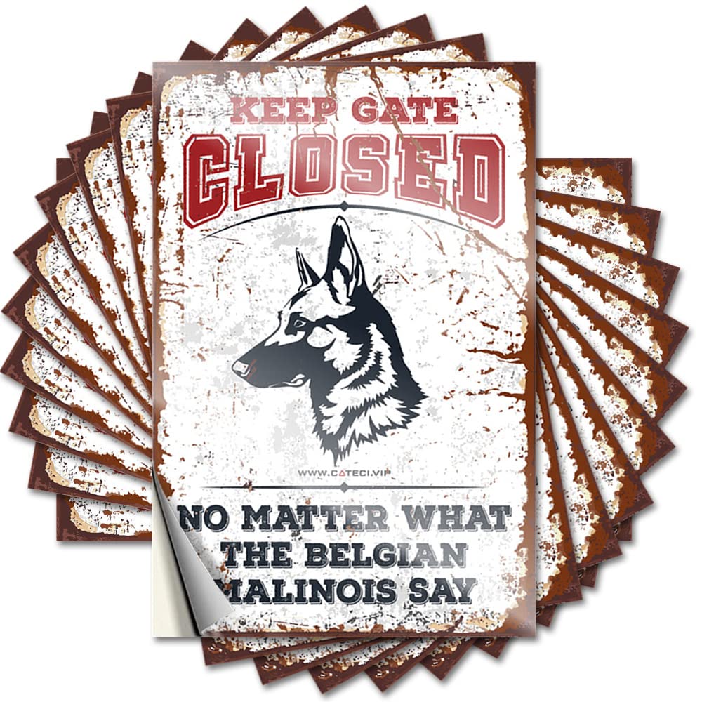 Vintage Tattoo, Farmhouse Porch Decor Cover Keep Gate Closed No Matter What The Belgian Malinois Say | Funny Quote Autumn Decals(8X12CM)