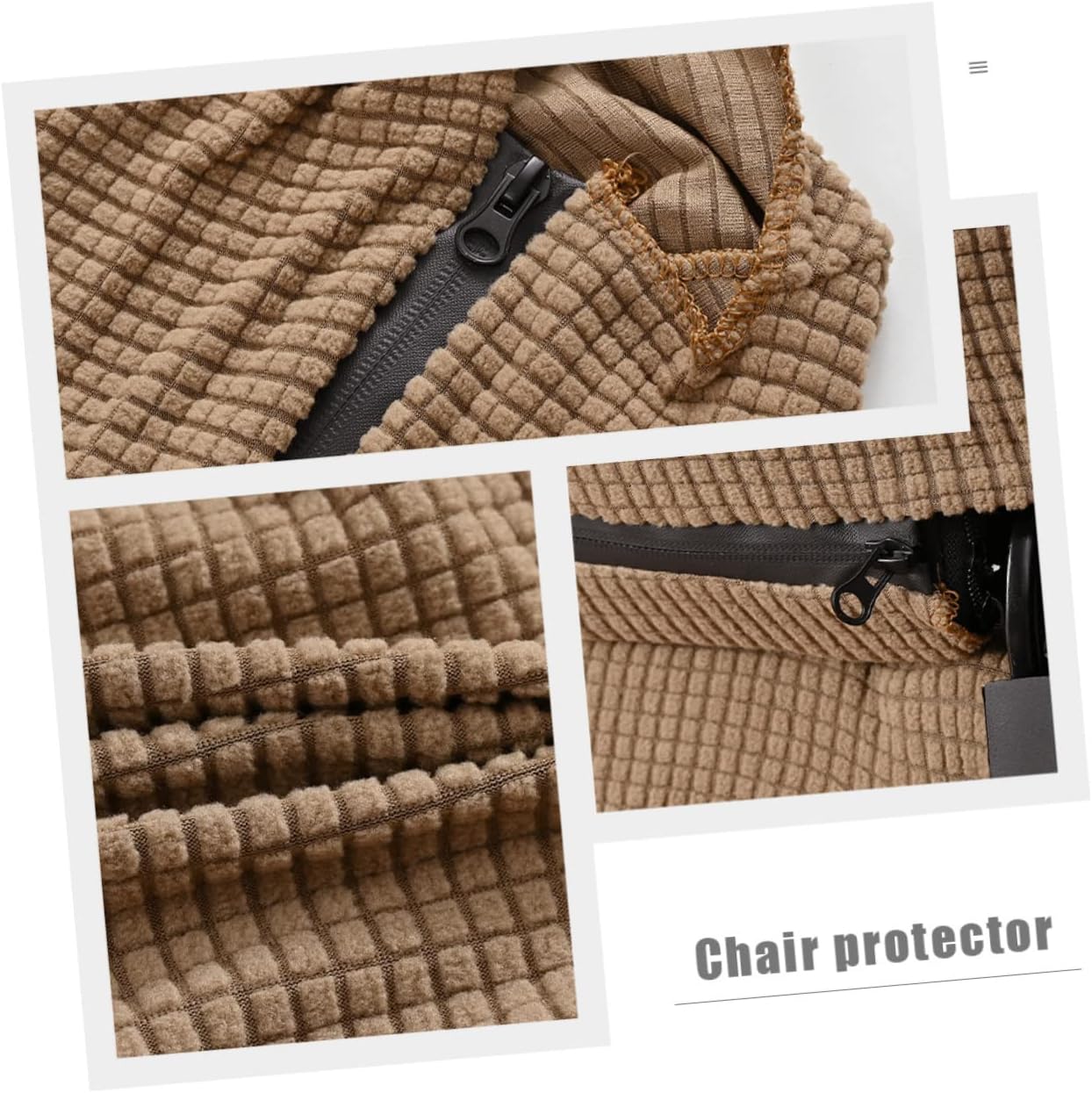 Computer Chair Cover Office Gaming Chair Slipcover Elastic Seat Back Protector Brown