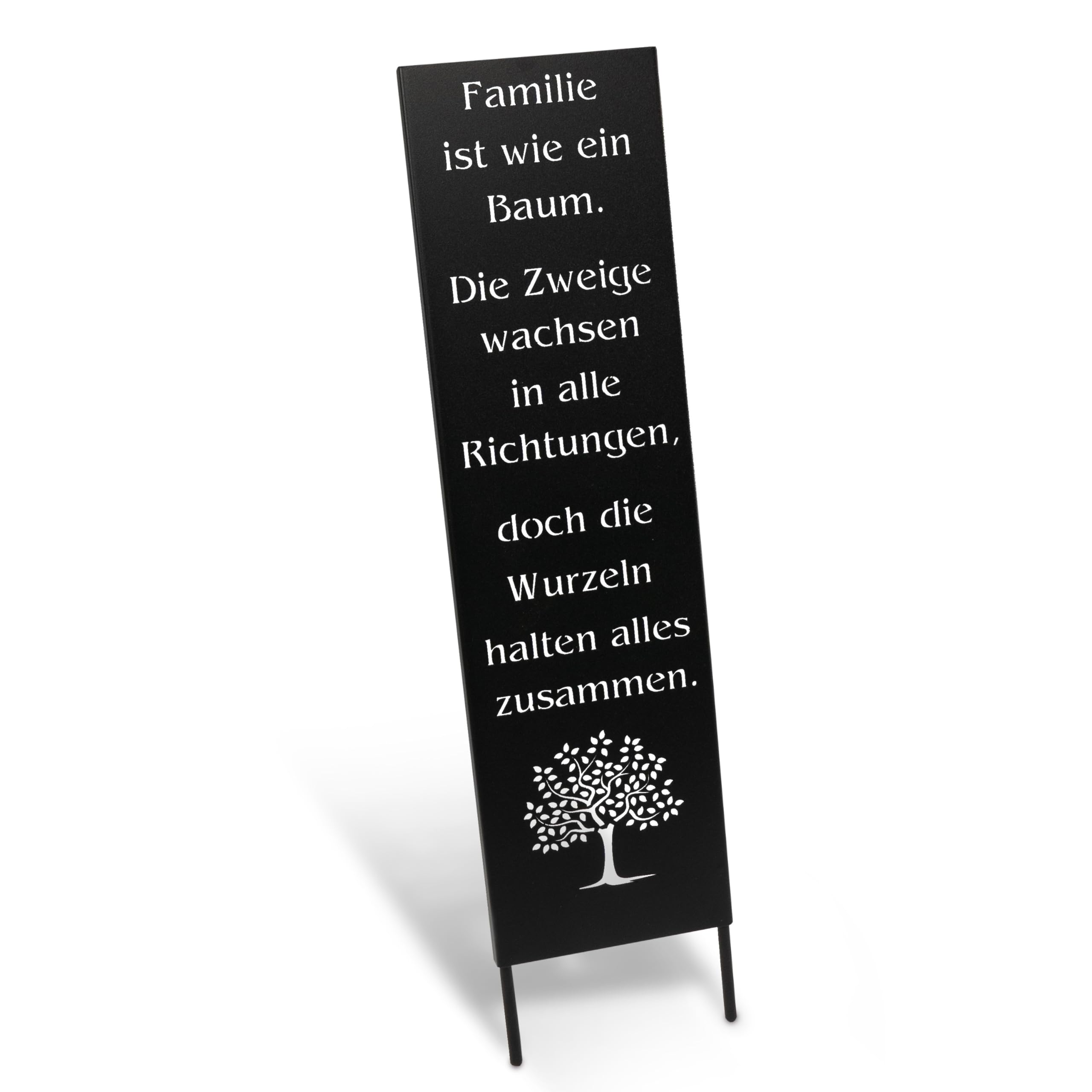 Rostikal Placca decorativa da giardino in metallo, 55 cm, per la famiglia, colore: nero