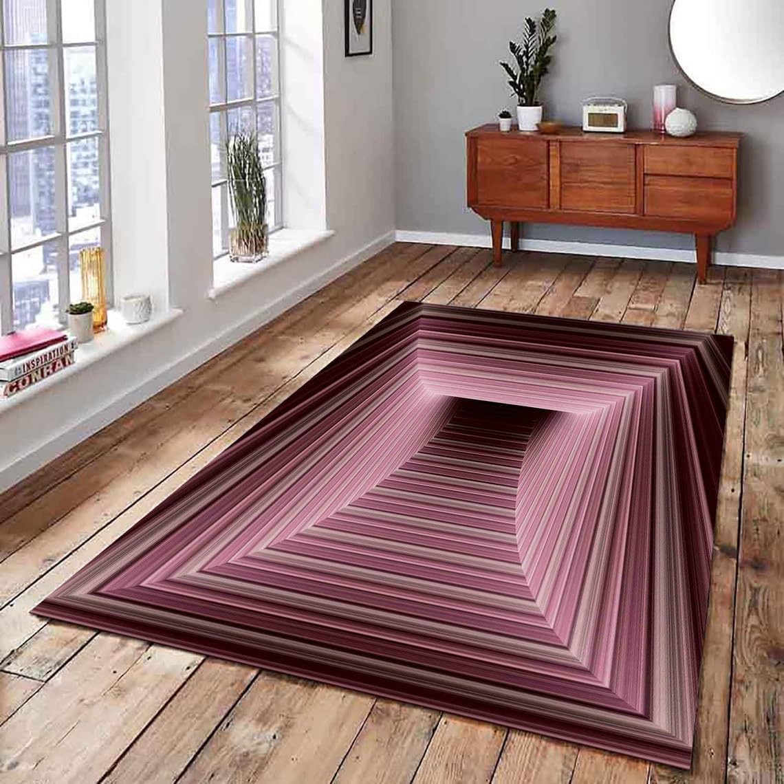 Amazon.com: 3D Optical Illusion Rug, Colorful Vortex Trippy Realistic ...