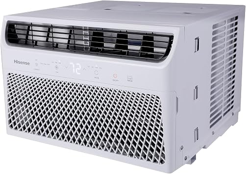 مكيف هواء عاكس النافذة الذكية Hisense 8000 وحدة حرارية بريطانية مع تشغيل هادئ وعالي الكفاءة والتحكم في شبكة Wi-fi، 115 فولت، وحدة تكييف النافذة للشقة، غرفة نوم، غرف متوسطة تصل إلى 350 قدم مربع. قدم. باللون الأبيض