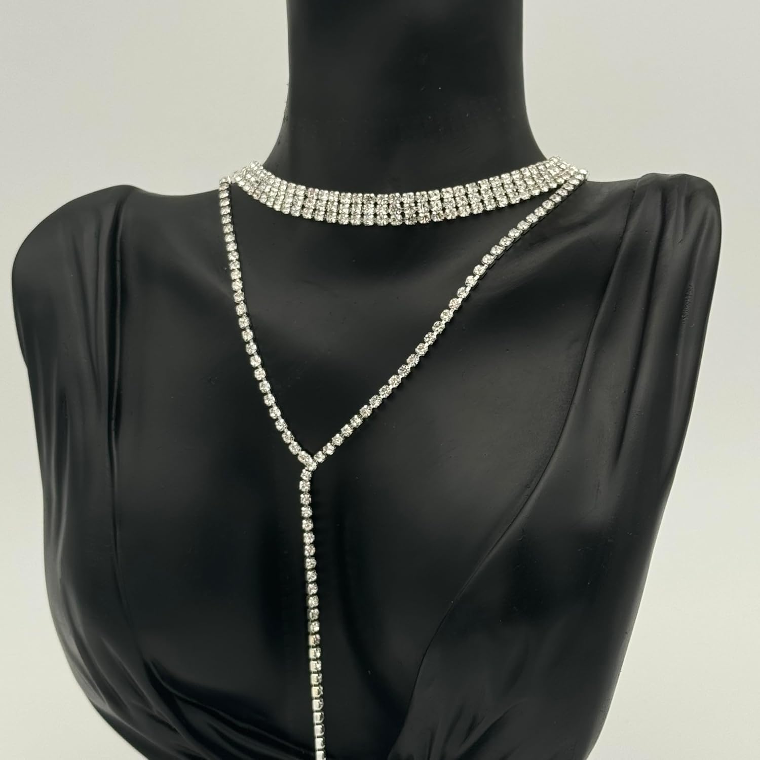 Long Y Shaped Dainty Necklace for Chunky ，Nice Crystal Rhinestone Y Shaped necklace Party Bar Accessories for Women ，Christmas Birthday Gifts for Women Y Shaped Jewelry - Image 6