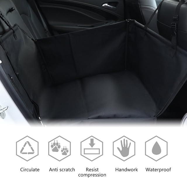 Foto 7 de 7 de PETCUTE Cubierta Asiento de Coche Perro Cubre Asientos Coche para Perros Hamaca de Coche Protector Coche…