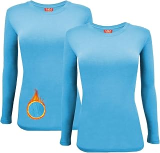 M&M SCRUBS Women's Under Scrub Tee Crew Neck Long Sleeve T-Shirt 2 - Pack