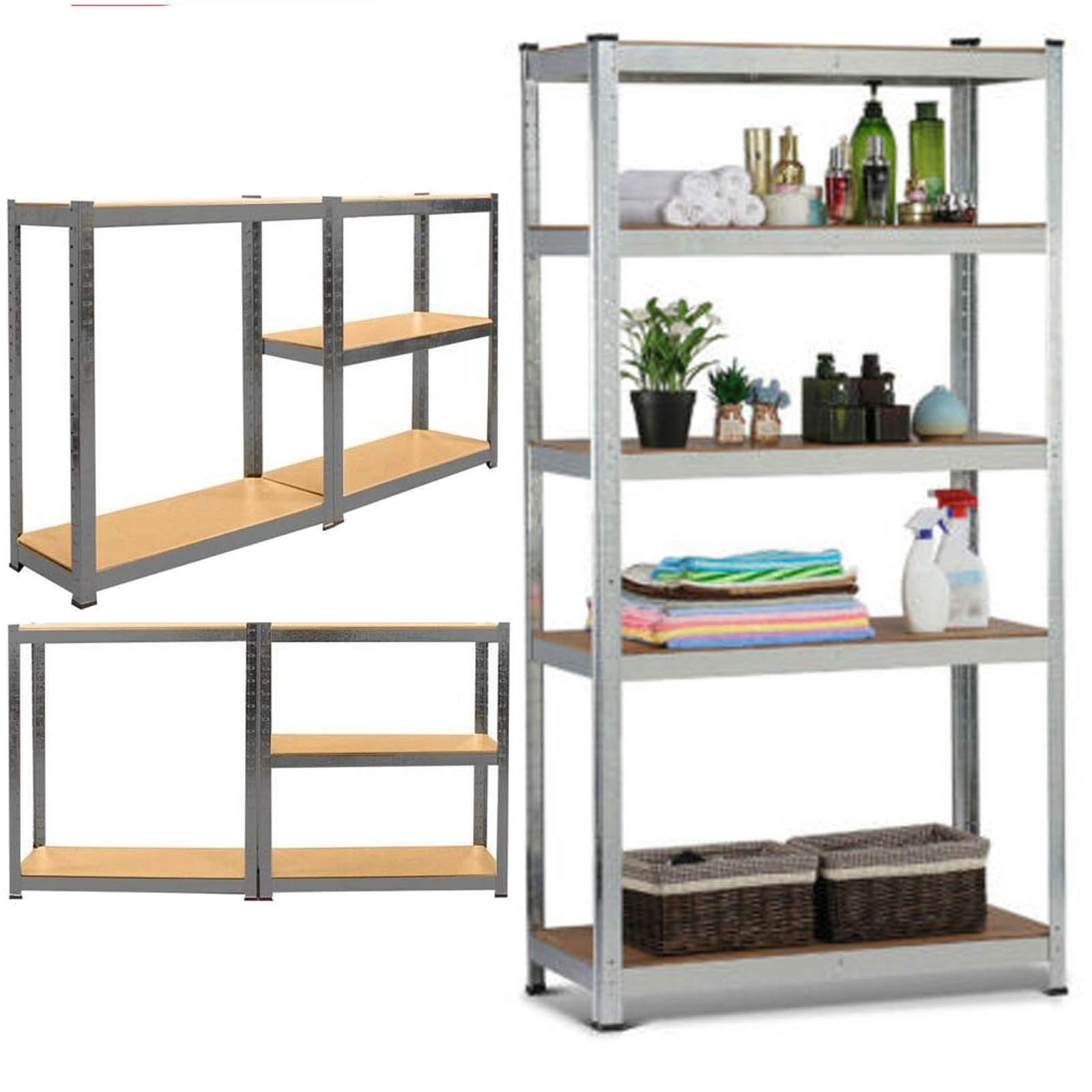 Buy 5 Tier Boltless Shelving Unit for Garage Home Modern Design Metal