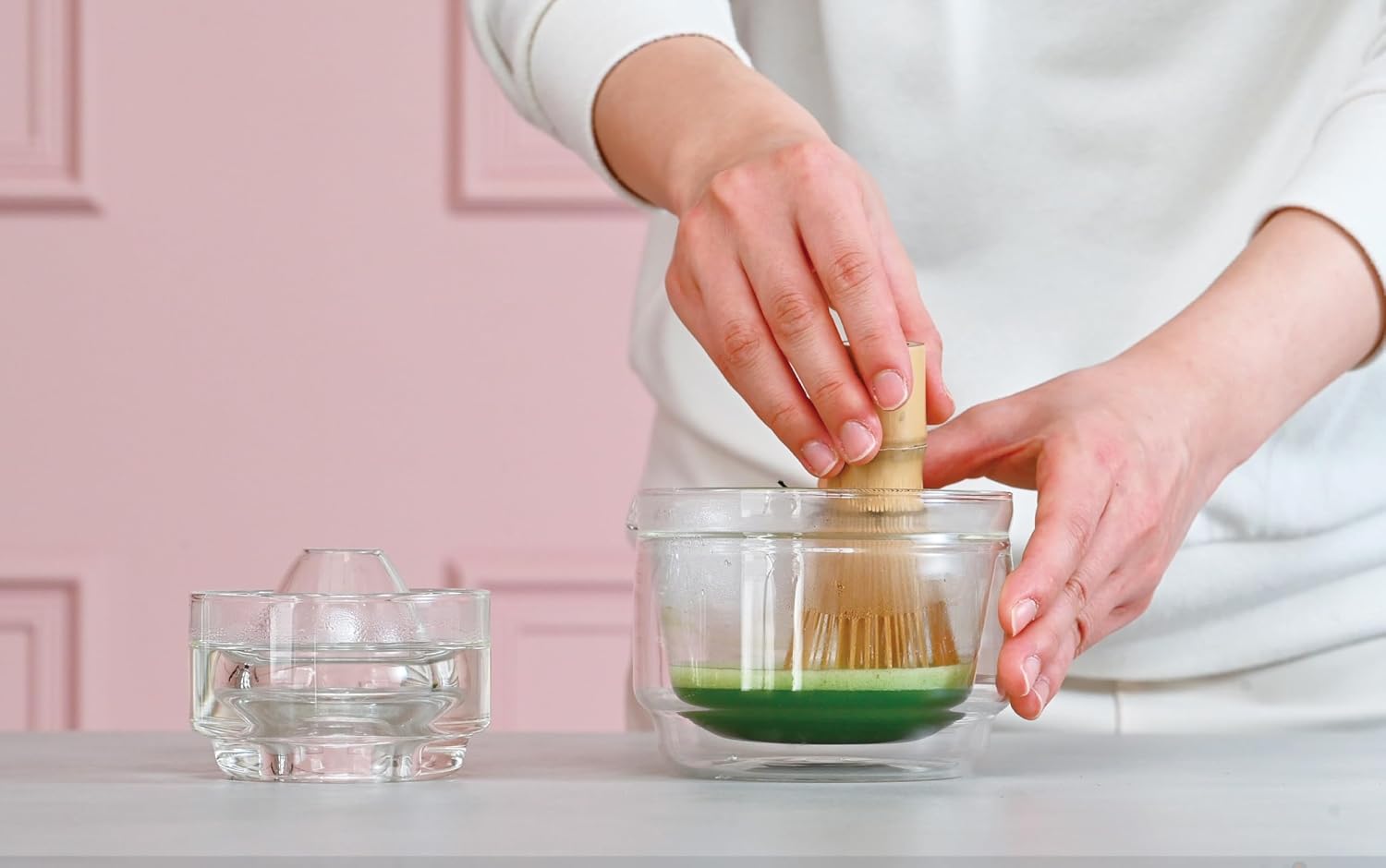 HARIO Double-Walled Matcha Bowl 300mL – Heatproof Glass Japanese Chawan for Matcha Whisking & Serving – Insulated Clear Glass Clear