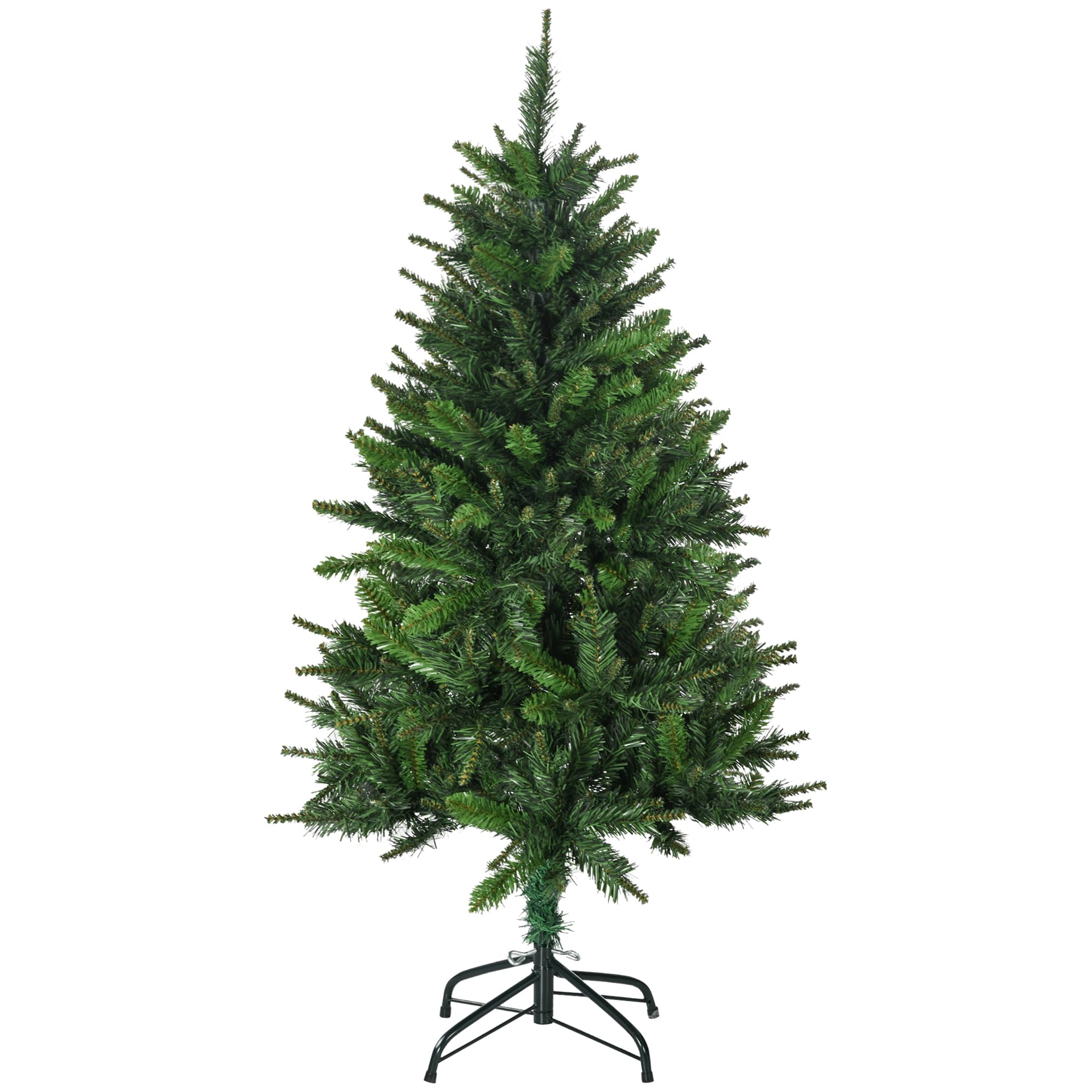 HOMCOM Sapin de Noël Artificiel 120 cm, 310 Branches, Arbre de Noël Vert | Plastique Ignifugé, Socle Pliable en Acier