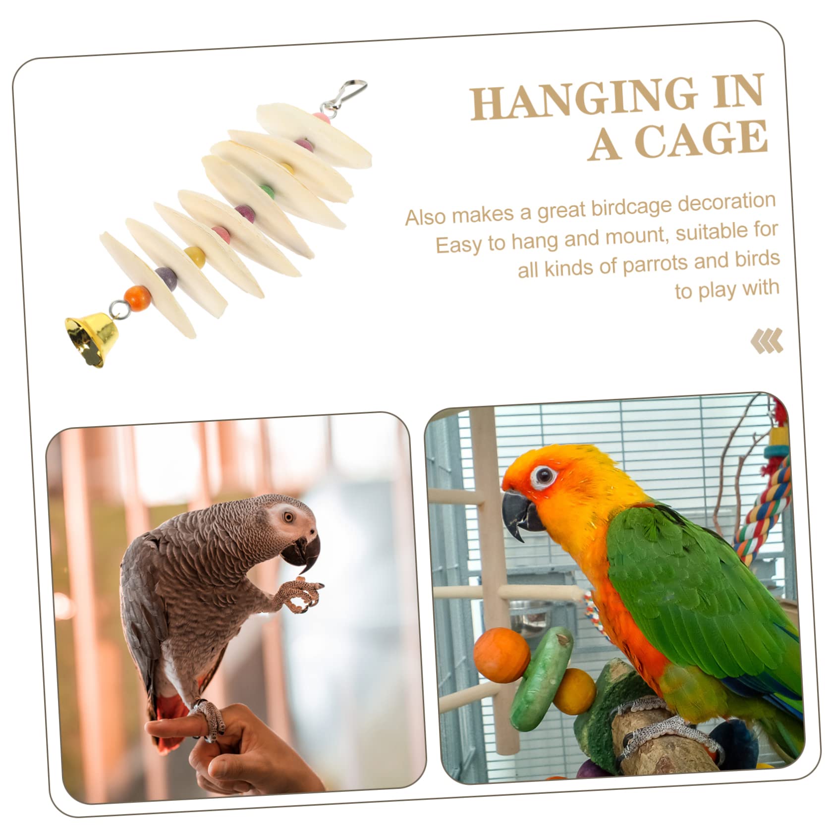 YARNOW 4 Pièces Jouet à mâcher Perroquet créativité Jouets Morsure de Perroquet Accessoires de Cage à Oiseaux de supplément de Perroquet résistant à l'usure écureuil