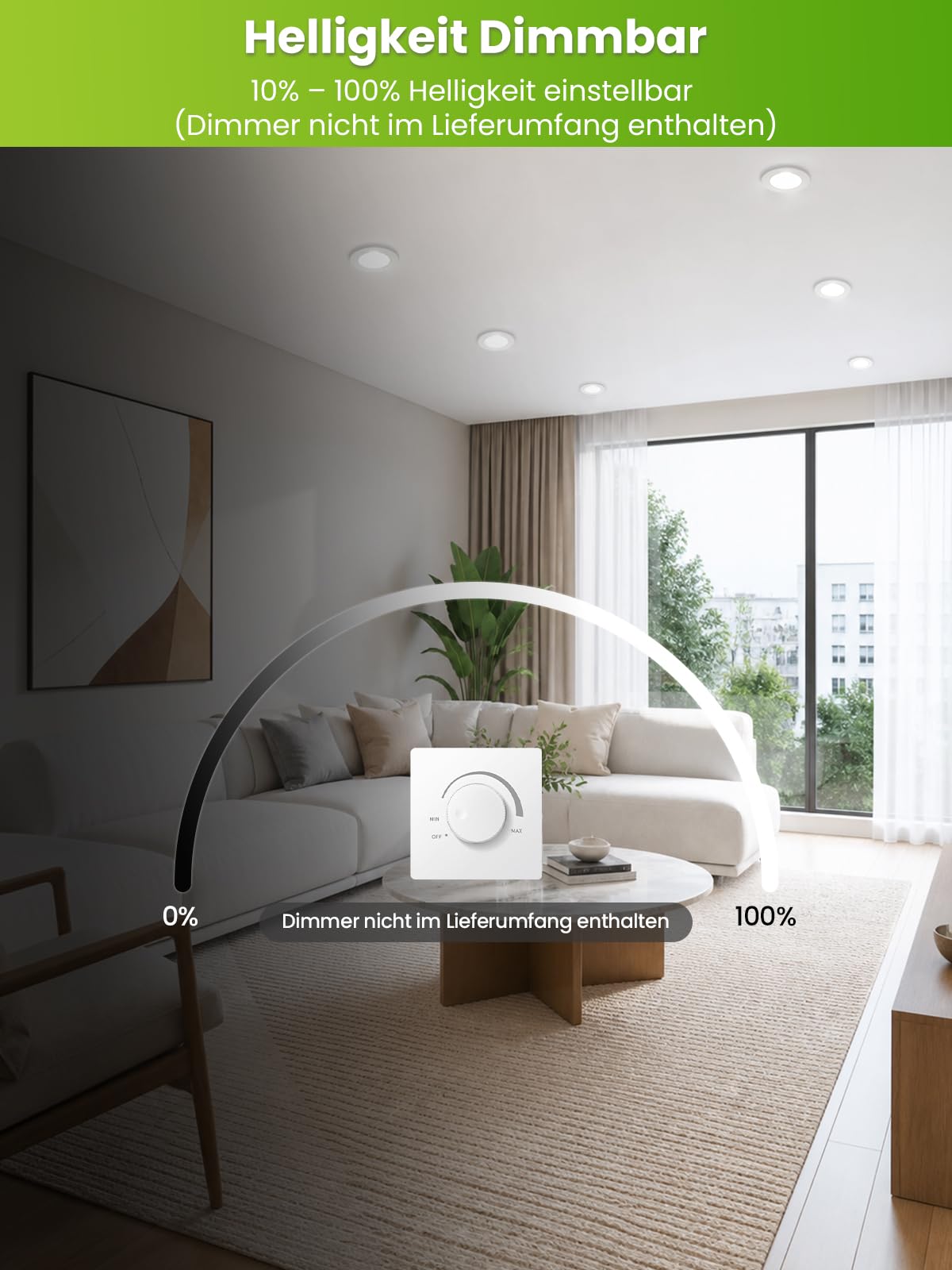 LED Einbaustrahler 230V Dimmbar, 5W 500LM 3CCT LED Spot 68-80mm Lochmaß