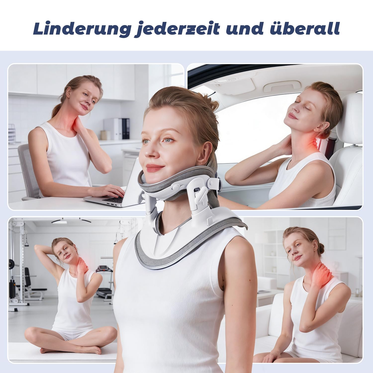 Dispositivo di trazione cervicale Holdsound, apparecchio per stretching e supporto del collo, strumenti regolabili per l'allungamento cervicale per uso domestico