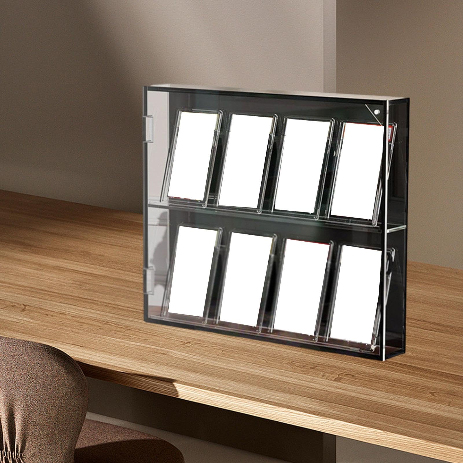 Milageto Expositor de Tarjetas Deportivas Vitrina para Pared Marco Acrílico Organizador de Tarjetas Caja de Colección Estante Amplio Adecuado para Coleccionist, Capa Horizontal 2