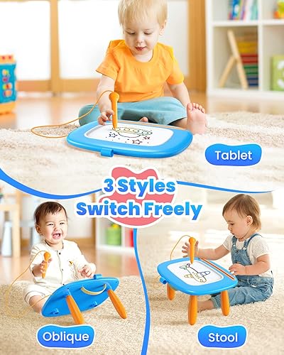 Miniatura 2 de Juguetes para niños pequeños de 1 a 3 años, tablero de dibujo magnético, pizarra para garabatear, juguetes educativos y de aprendizaje para bebés de