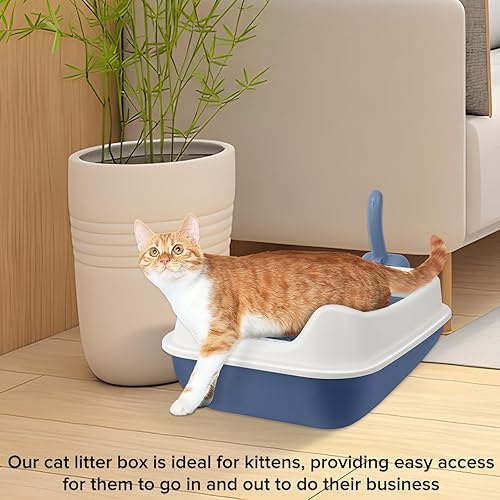 Miniatura 5 de KittyClean - Caja de arena para gatos XL con estante de control, caja de arena XL para gatos grandes, caja de arena extragrande para varios gatos