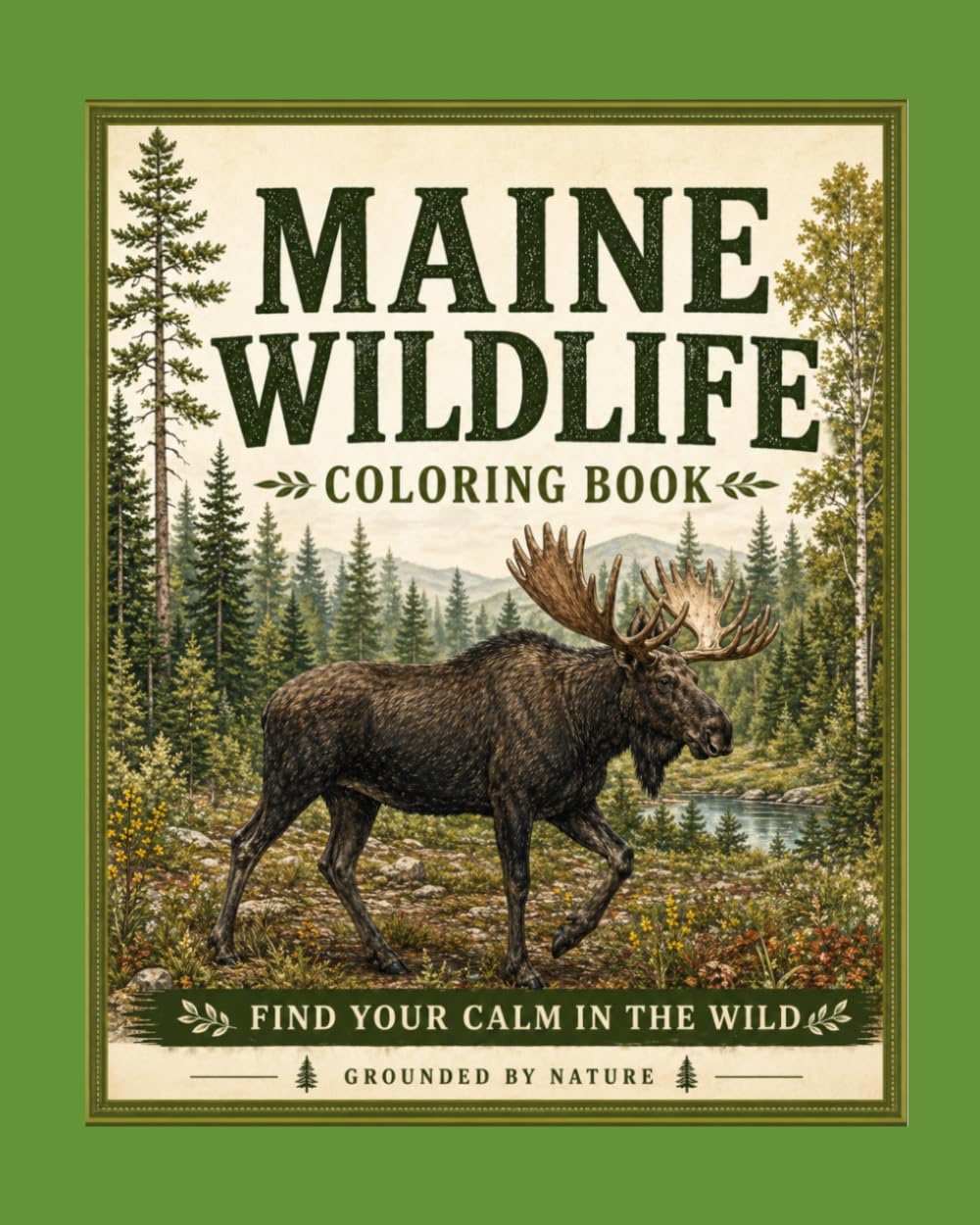 Maine Wildlife Coloring Book: Stress Relief and Relaxing Animal Coloring Pages Inspired by Nature: Stress Relief and Relaxing Nature Coloring Pages for Adults and Teens