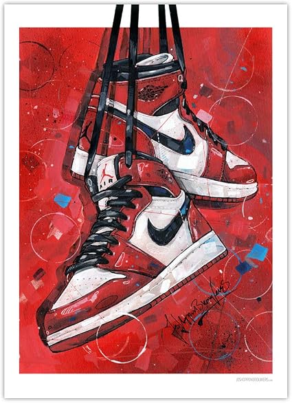 JosHoppenbrouwers Nike Air Jordan 1 Retro og gs Chicago stampa (50x70cm) *  senza cornice : Amazon.it: Scarpe e borse