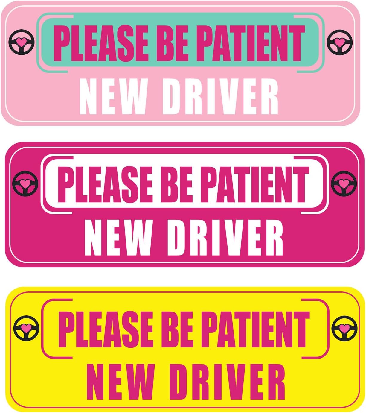 3 Pcs Student New Driver Sticker Signs for Car Bumper
