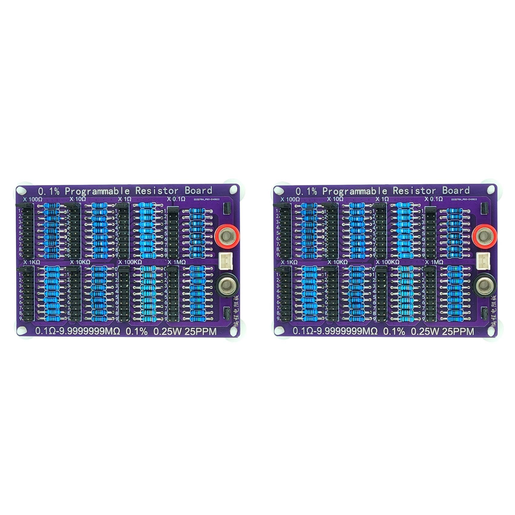 Ctrlzs Gold 2X 0.1Ω-9.9999999Mω 0.1% 0.25W 25Ppm Programmable Resistor Board Resistance Tolerance 0.1% High 8-Segment