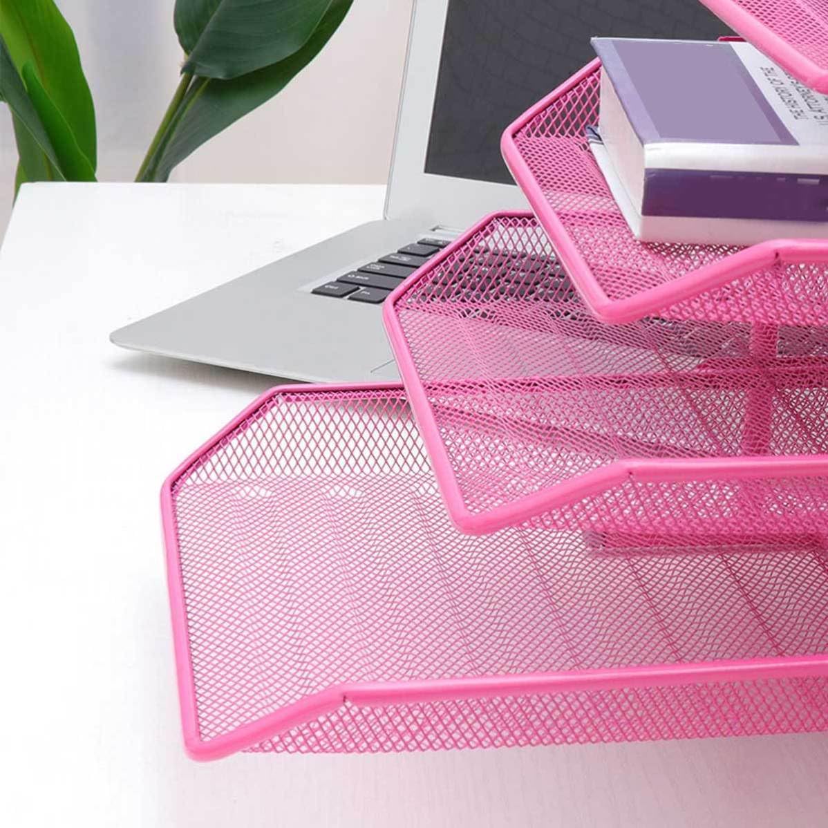 Mikinona Organizador de Archivos de 4 Capas en Hierro para Escritorio