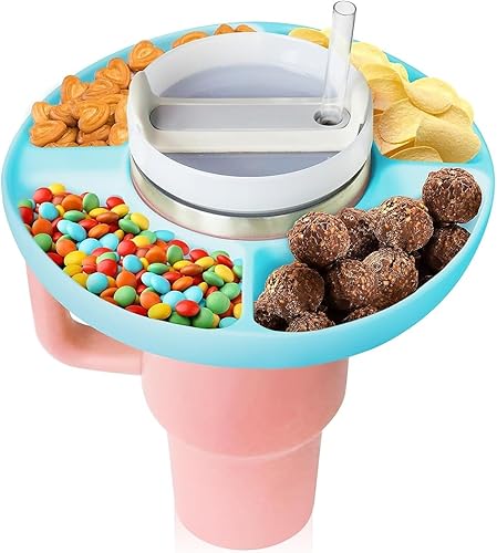 Tazón de silicona para aperitivos Stanley, bandeja reutilizable compatible con vaso Stanley de 40 onzas, bandeja de aperitivos adecuada para