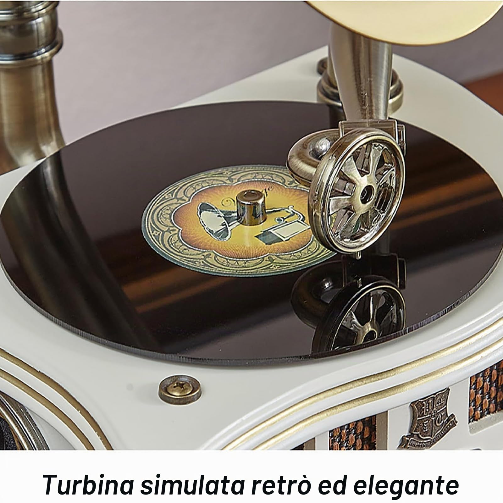 Giradischi in vinile con grammofono lettore di dischi con altoparlante integrato 3,5 mm Aux-in/USB/FM e funzione Bluetooth - Perfetto per gli amanti della musica a casa/in ufficio