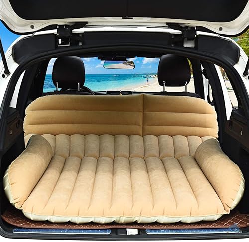 Goplus - Colchón inflable para asiento trasero de auto, incluyen bomba de aire eléctrica, ideal para acampar, viajes o para dormir en casa, inflado