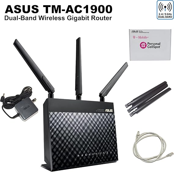 T-Mobile (AC-1900) By ASUS Wireless-AC1900 Dual-Band Gigabit Router, AiProtection with Trend Micro for Complete Network Security