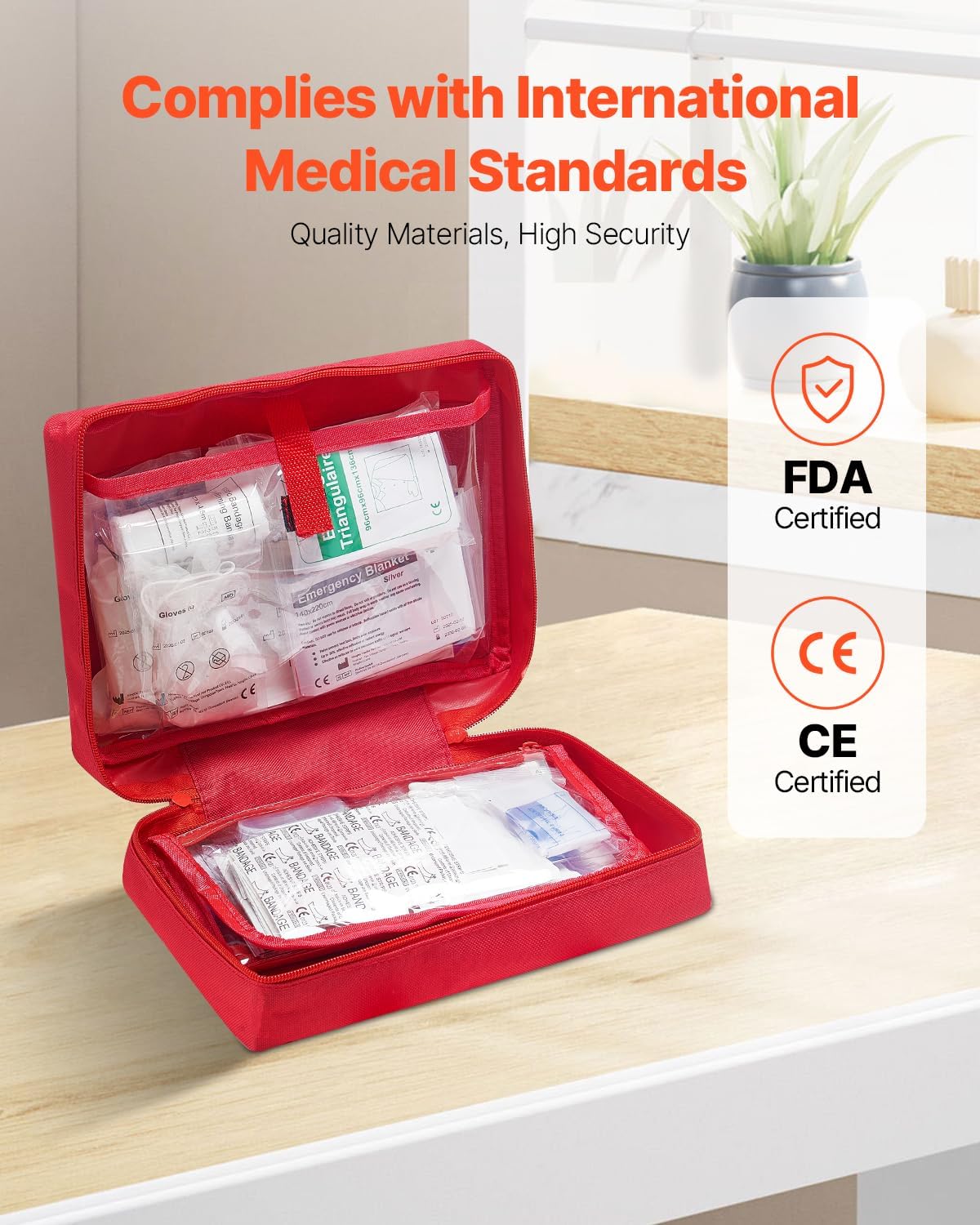 VEVOR 420 Pieces First Aid Kit, Large Emergency Medical Kit with 600D Nylon Bag for Home, Car, Travel, Outdoor, Camping, Sports