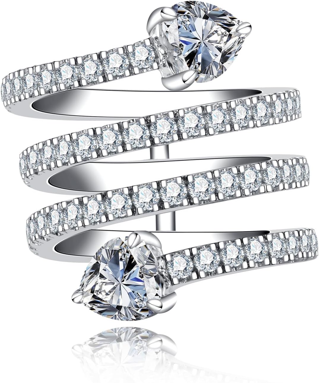 Cubic Zirconia Half Eternity Rings CZ Wedding Bands 5A Grade D Color Lab Grown Diamond Stackable Anniversary Band Ring for Women