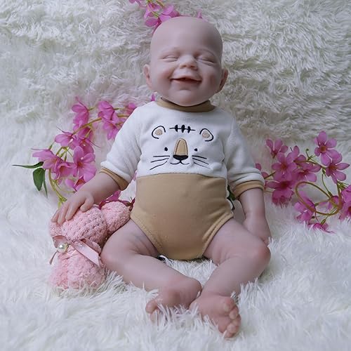 AISITE Reborn Baby Dolls Boy 18.5 pulgadas, no muñecas de vinilo, muñeca de bebé recién nacido de silicona suave, muñeca de bebé recién nacido,