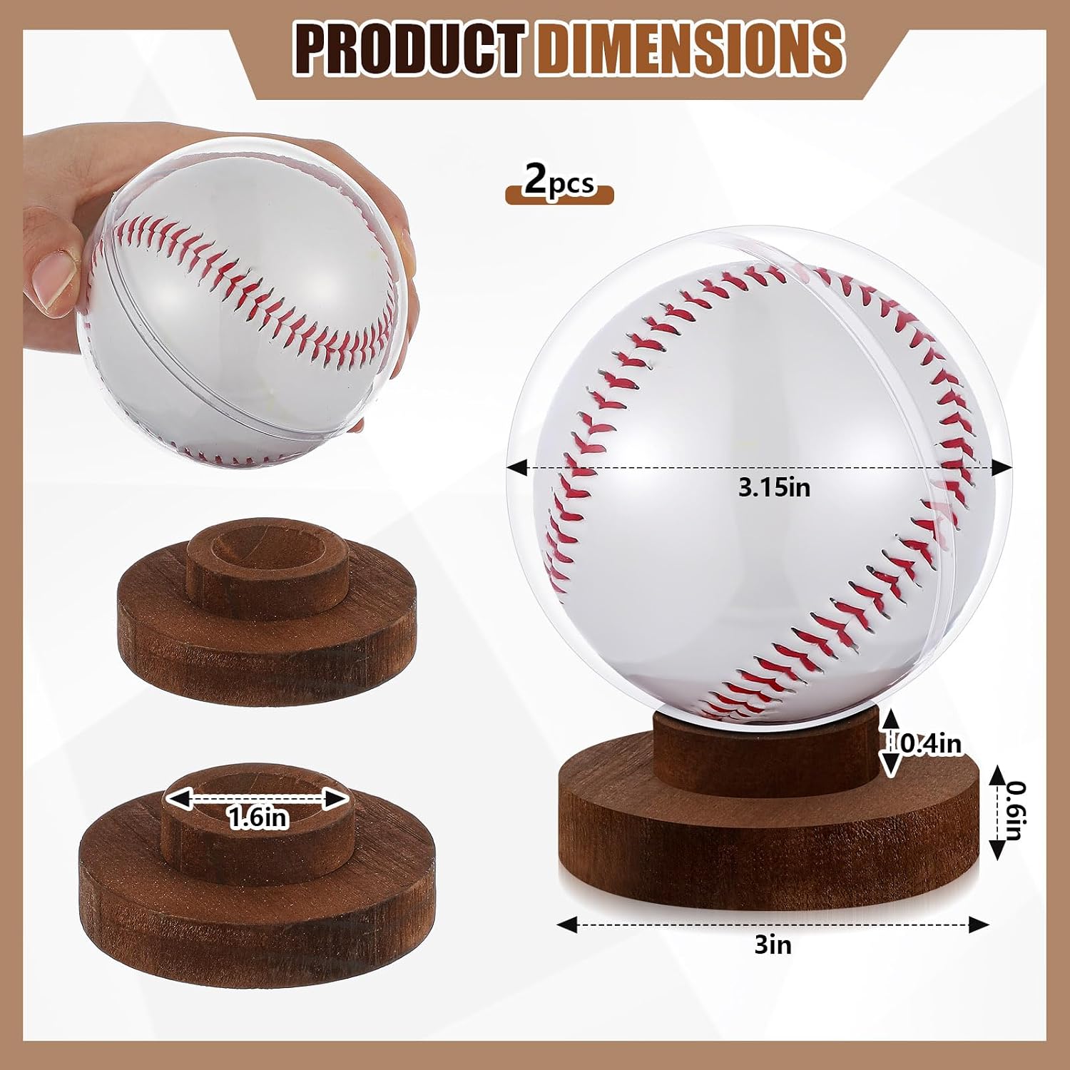 Vercraft 1 / 2 Sets Baseball Holder Display Case image 2
