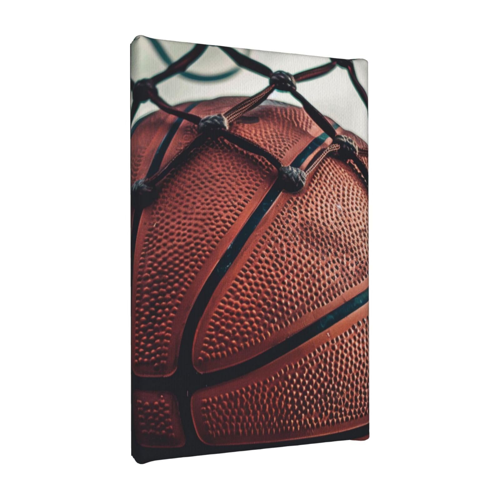 YKLJG Basketball Sport Printed Wall Art Canvas Painting 20x30 CM Wooden Framed Picture Painting Artwork Prints for Bedroom Kitchen Home Office Decor