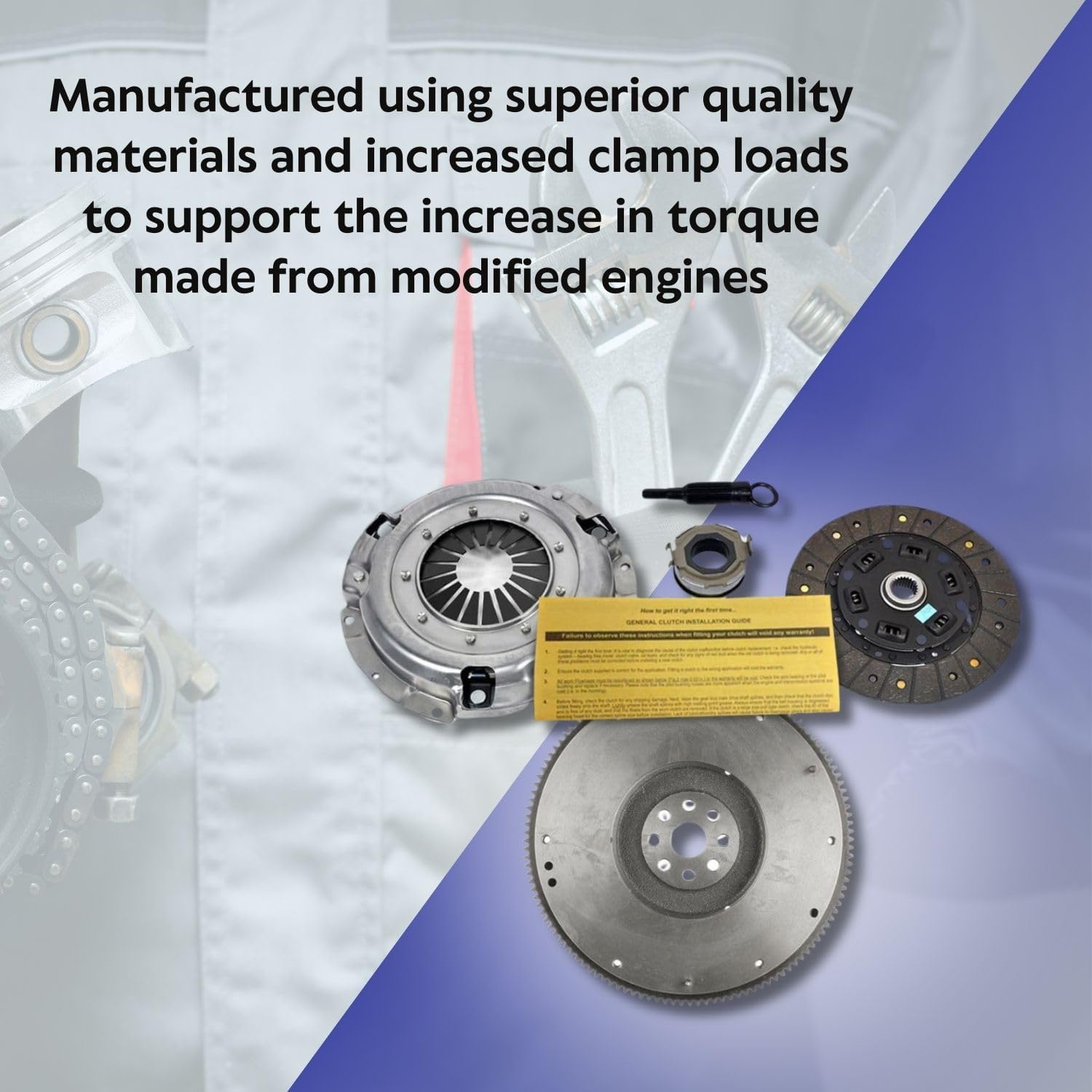 EFT HD Clutch Kit with OEM Nodular Cast Flywheel For Subaru Impreza Forester Legacy Outback - Includes EFT Racing Heavy Duty Pressure Plate & Organic Disc - Comes with 12 Month Brand Warranty