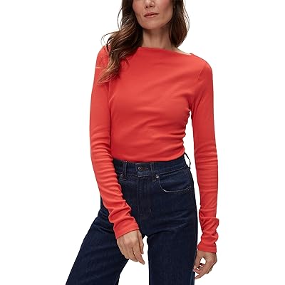 Michael Stars Clarke Knife Neck Ruched T Shirts Women