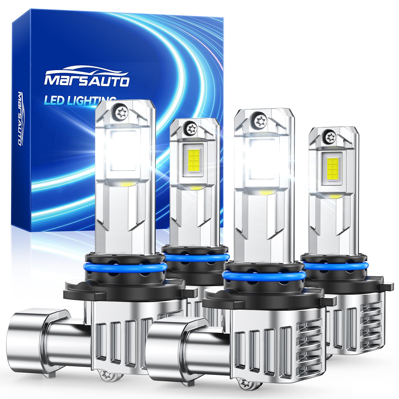 Marsauto 9005 9006 Light Bulbs Combo, 80,000LM 9X Ultra Bright, Pack of 4