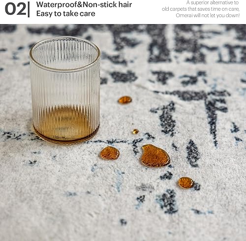 Miniatura 3 de Alfombra de área de 5 x 7 pies para dormitorio, alfombra lavable para sala de estar, cocina, comedor, antideslizante, decoración del hogar, alfombra