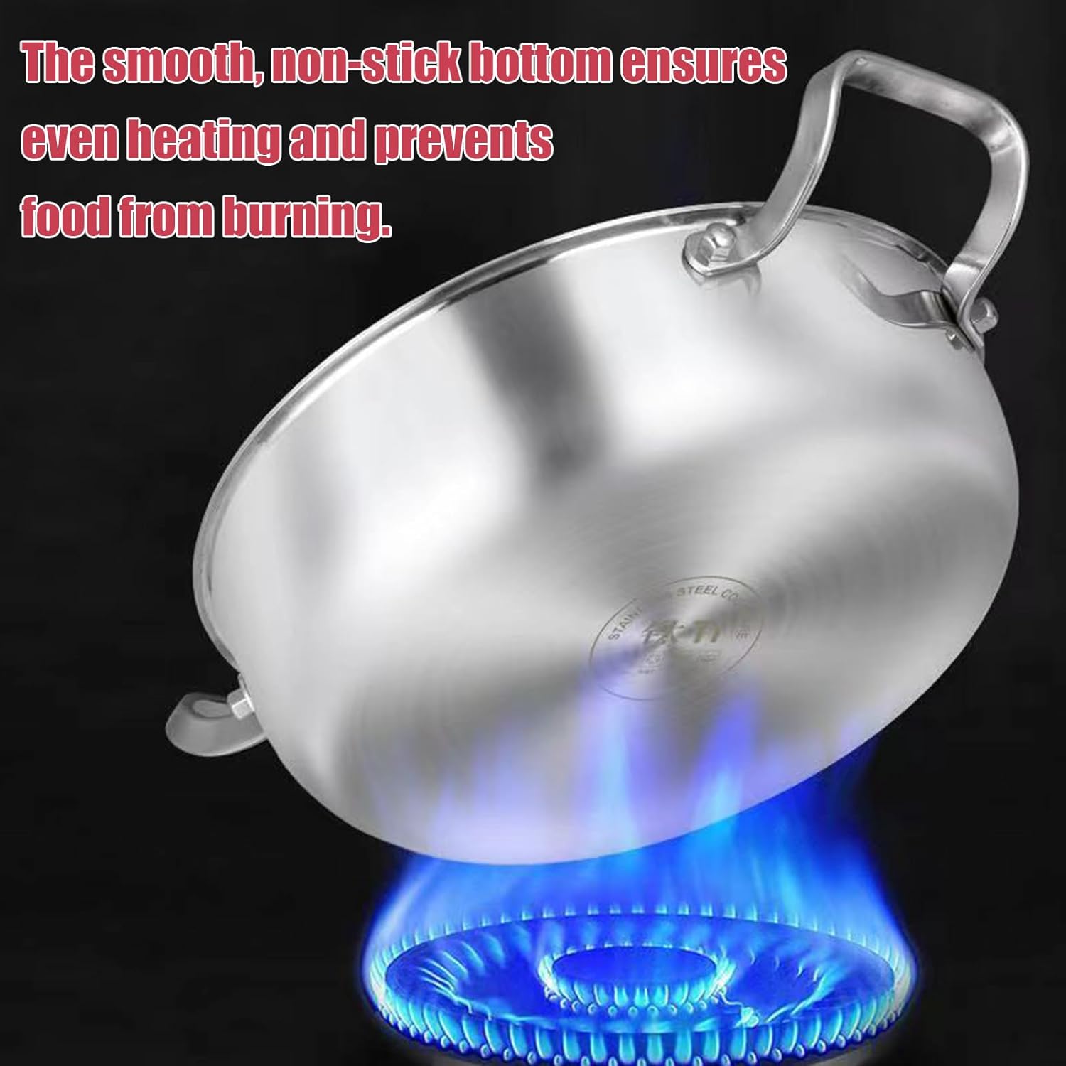 Titanium Pan, Upgrade Double Handle Non Stick Titanium Deep Frying Pans for Cooking, Ultra-Durable, Scratch-Resistant, Even Heating Frying pans, Compatible With All Cooktops ,With steamer,11.02In