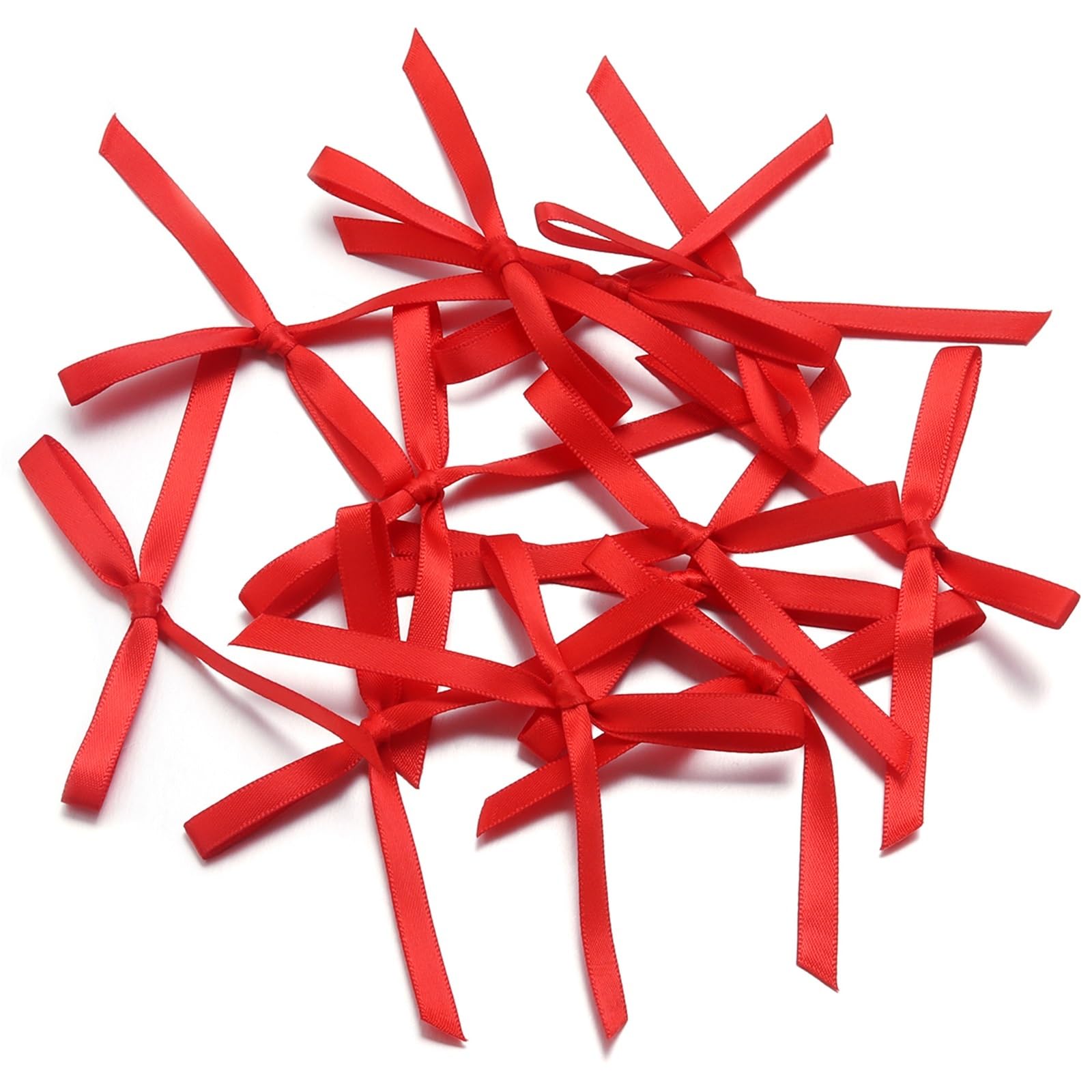 UJEDFHV Mini Bow Satin Ribbon Bows Bowknot Tassel Bow For Wrapping Bridal Bouquet Wedding Party Decoration for DIY Crafts(A Red(30pcs))